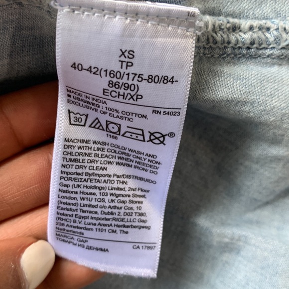 Gap Sleeveless Button-front Dress Light Wash Women’s US XS - Picture 7 of 8